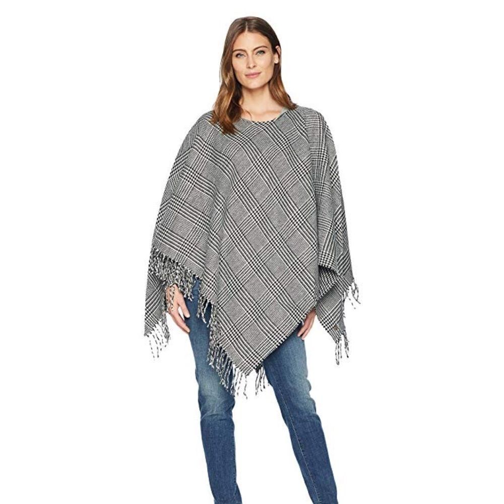 LAUREN Ralph Lauren Reversible Poncho (Ivory/Black)